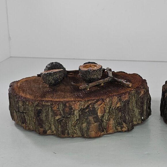 Handcrafted Wood Walnut Owl Wall Art Rustic Decor Set of 2 Nature Folk Art - Picture 10 of 10